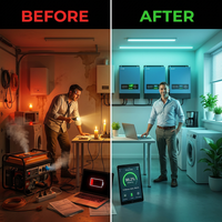 Exden Trio Pro Hybrid Solar Inverter Set — Before & After