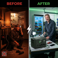 VoltMaster Pro 2400 Portable Power Station — Before & After